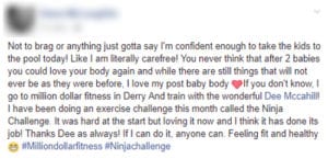 Million Dollar Fitness LDerry weight loss testimonial-confident to go to the pool now