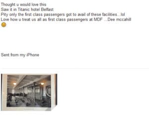 Million Dollar Fitness LDerry weight loss testimonial-Dee McCahill makes us First Class Passengers