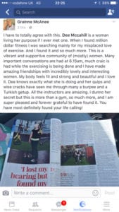 Million Dollar Fitness LDerry weight loss testimonial-I feel fit strong beautiful