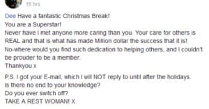 Million Dollar Fitness LDerry weight loss testimonial-never met anyone as caring as Dee McCahill